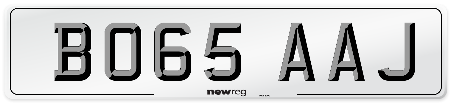 BO65 AAJ Number Plate from New Reg